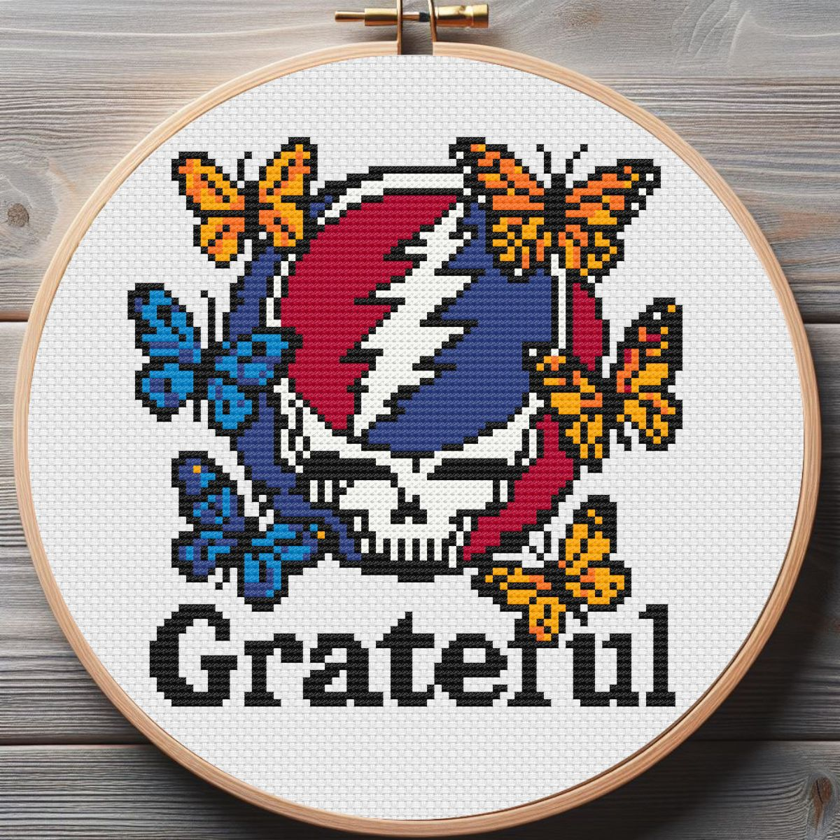 Grateful Stealie with Butterflies – PDF Pattern